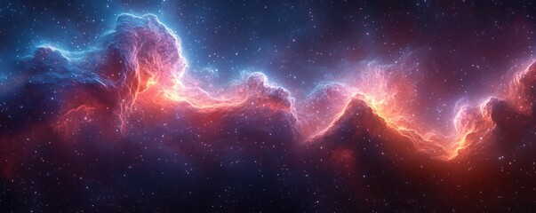 Fototapeta premium Cosmic Nebula in Vibrant Colors with Stars and Celestial Elements