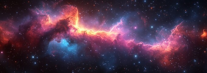 Fototapeta premium Cosmic Nebula and Star Clusters in Vibrant Space Art