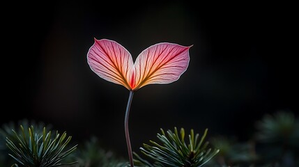 Backlit Heart-Shaped Leaf for Forest Floor.