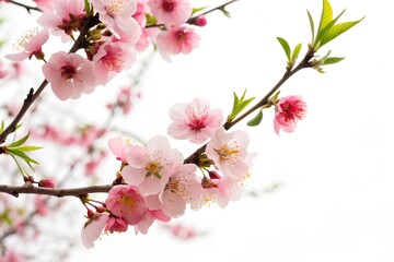 Fototapeta premium blossom dreams on white background