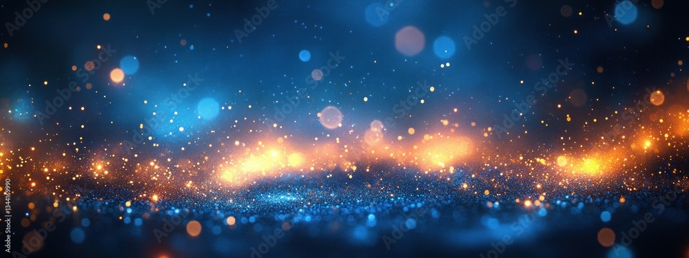 Aufkleber blue bokeh background abstract technology light shiny modern digital design space