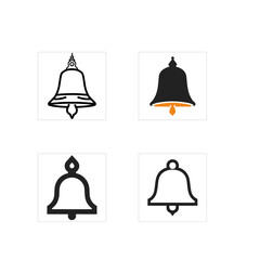 silhouette of bell. logo and icon of bell