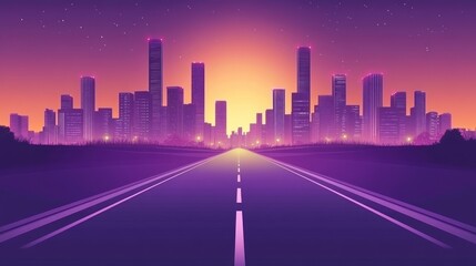 Retro City Road at Dawn