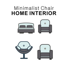 Front view line chair icon