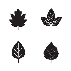 Silhouette Leaf Icons for Botanical and Natural Designs