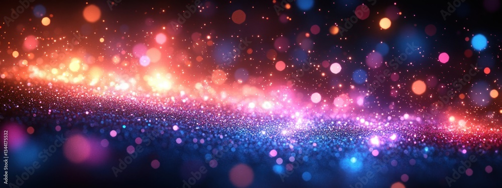 Aufkleber futuristic abstract technology background featuring blue and purple bokeh lights and glow effects in