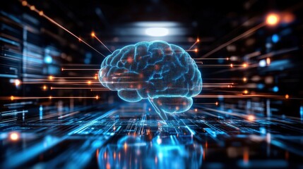 Innovative technology event showcasing brain data visualization virtual environment digital content futuristic viewpoint