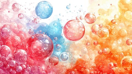 Colorful abstract bubbles floating in a vibrant background with gradients