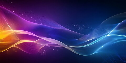 Abstract background with colorful shapes and wavy lines
