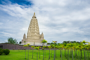 Indian architecture style pagoda in Thai temple.