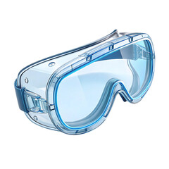 3D Transparent Safety Goggles with Blue Tint for Industrial Protection. Generative AI.