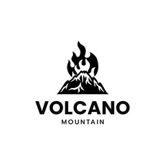 Volcano mountain logo, Volcano eruption logo design.
