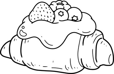 croissant doodle hand drawn
