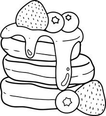pancake doodle hand drawn
