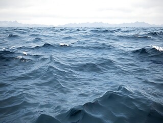 Fototapeta premium The vast expanse of the ocean with rippling blue water