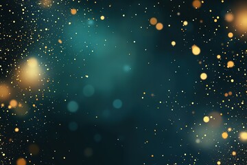 Fototapeta premium Teal and Gold Glitter Bokeh Background Sparkling Festive Design for Holiday Cards