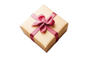 Obraz premium Wrapped Present sits Squarely, Topped with a Ribbon bow, ready For a Celebration