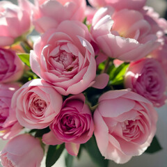 Fototapeta premium Beautiful Pink Roses in a Soft Romantic Setting