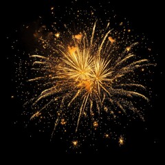 Fototapeta premium Spectacular Golden Fireworks Display at Night Festive Celebration
