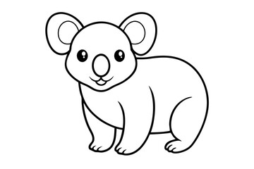Naklejka premium Cute Koala One-Line Drawing