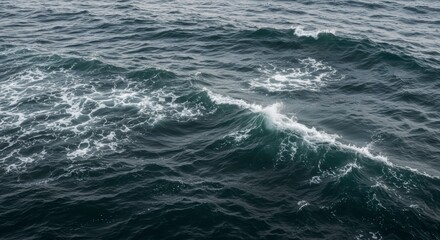 Fototapeta premium Dramatic Ocean Waves Crashing Dark Water White Foam Sea Texture Background