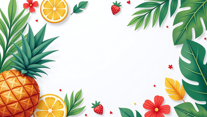summer vector card features colorful tropical elements modern design templates various print projects digital
