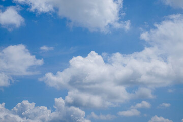 White and blue cloud pattern and texture background during the day. Climate and weather concept. For graphic design, 3D rendering and banner background