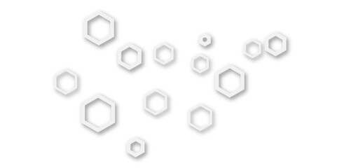 Abstract white and grey hexagon technology geometric pattern concept white background. Use for template, wallpaper, website vector illustration.