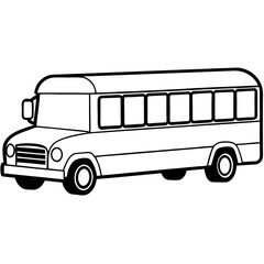 Modern Line Drawing of a School Bus