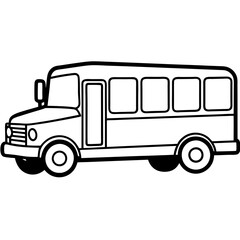 Modern Line Drawing of a School Bus