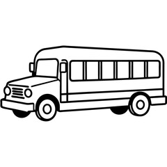 Modern Line Drawing of a School Bus