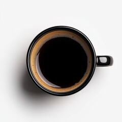 top view cup of black coffee