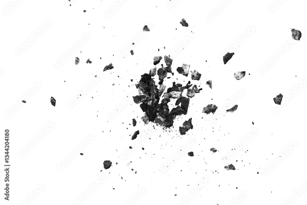 Poster rough explosion with dust particle