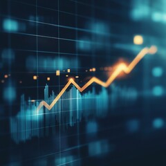 Naklejka premium Financial Market Growth Chart Showing Upward Trend and Data Analysis