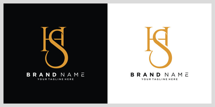 HS or SH Abstract Letters Logo Monogram