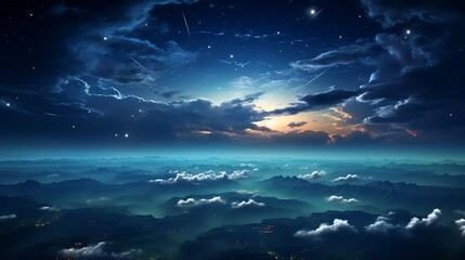 Starry Night Over Majestic Mountains