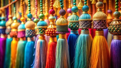 Elegant Tassel Swirl: 3D Panoramic Abstract Art