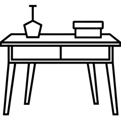 Fototapeta premium Modern Study Desk Line Art