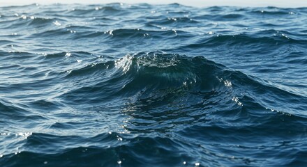 Fototapeta premium Majestic Ocean Waves Deep Blue Water Texture Sea Surface Natural Background