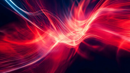 Abstract red and blue light streaks background.