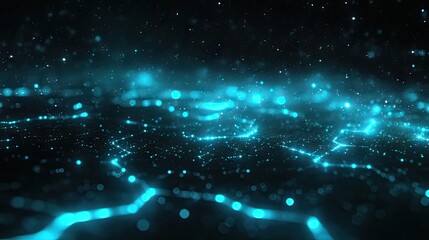 Obraz premium Abstract teal glowing network