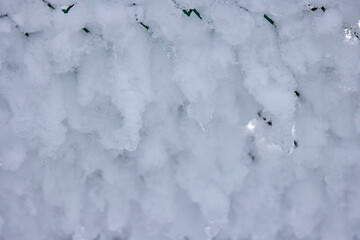 a wire mesh through which the snow passes