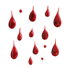 Obraz premium set of red blood drops