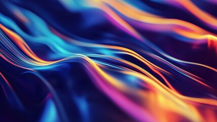 Obraz premium Flowing abstract background with smooth gradients, liquid motion, and dynamic light effects — perfect for modern design, technology visuals, and creative digital projects. 