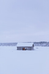 Winter day above the arctic circle