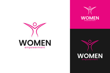 Women empowerment logo design template vector illustration