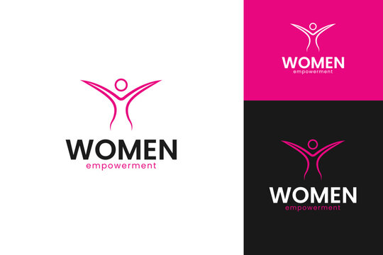 Women empowerment logo design template vector illustration