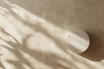 Smart thermostat on wall with minimalist style and soft lighting