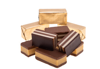 chocolate candies isolated