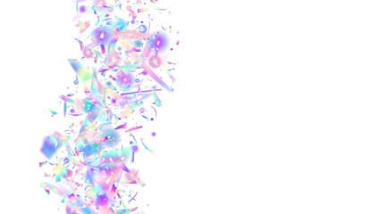 Unicorn Paper. Rainbow Effect. Pink Happy Sparkle. Isolated Design. Light Surprise Cristals. Falling Dust. Holographic Tinsel. Disco Concept. Blue Unicorn Paper